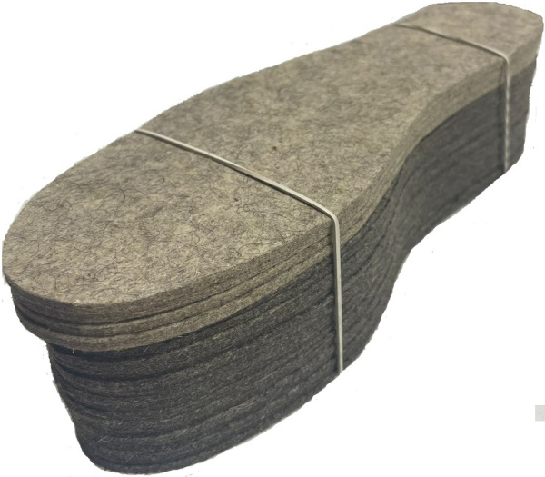 Стельки ВОЙЛОК (серый) ОТГРУЗКА КРАТНО 10 ПАР