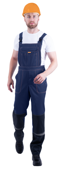 Костюм КМ-10 ЛЮКС с ПК (т.синий/оранжевый)