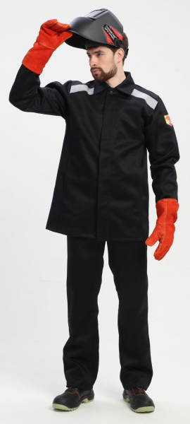 Костюм сварщика АРСЕНАЛ-СОП с усилением 3 кл.защиты с БР (черный)