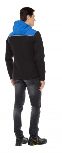 Куртка ТАЙМ софтшелл с капюшоном (васильковый/черный)