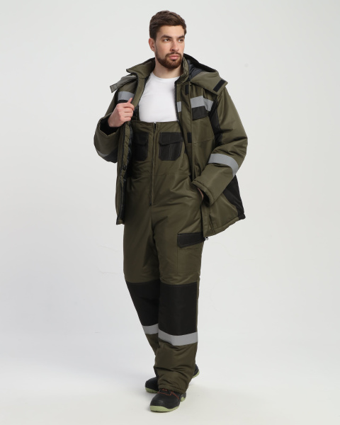 Костюм ВЕКТРОН-2 СОП зимний с ПК (хаки/черный)