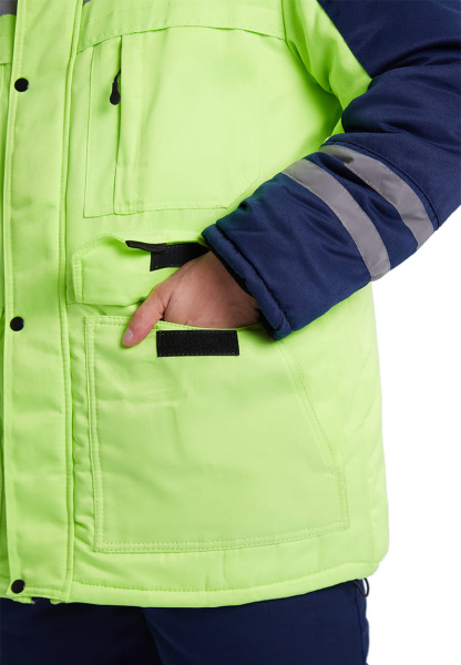 Костюм ЗИМНИК зимний с БР (лимонный/т.синий)