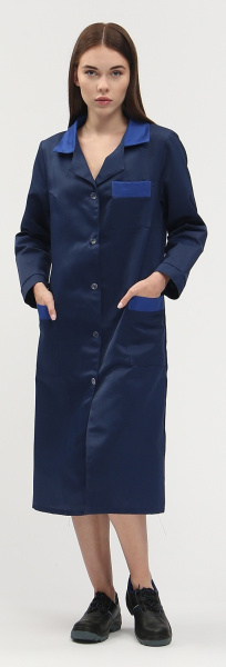 Халат ТЕХНОЛОГ женский (т.синий/васильковый)