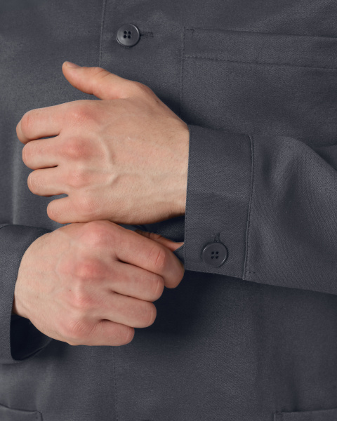 Халат ЛИГОР (т.серый/красный)