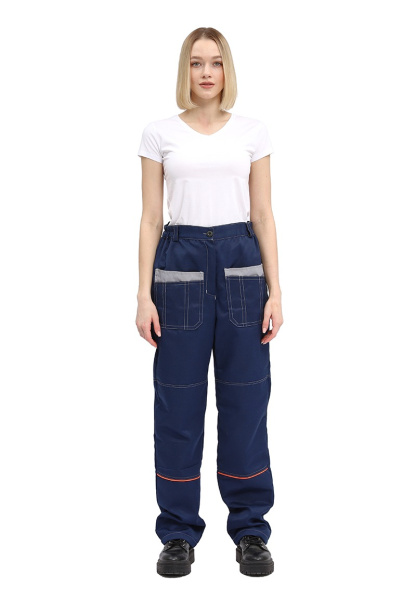 Костюм РОЛЬФ женский с БР (т.синий/св.серый/оранжевый)