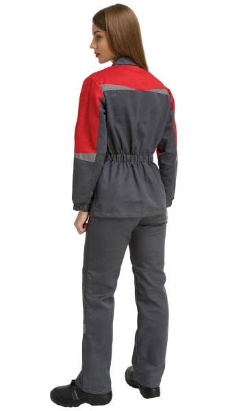 Костюм RONTA KS625 женский с БР (т.серый/красный)