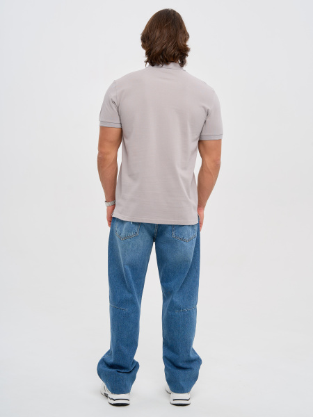 Рубашка-поло с коротким рукавом (серый)