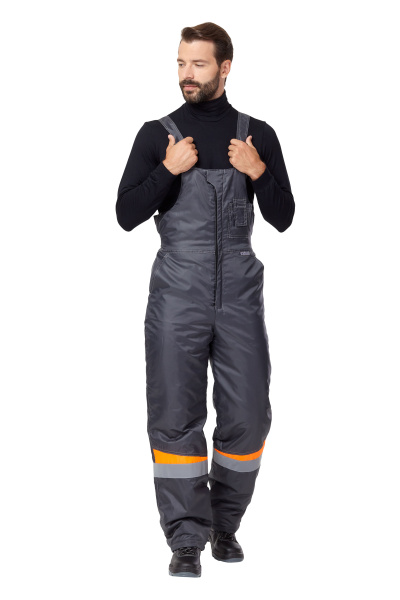 Костюм КОМФОРТ зимний с ПК (т.серый/оранжевый)