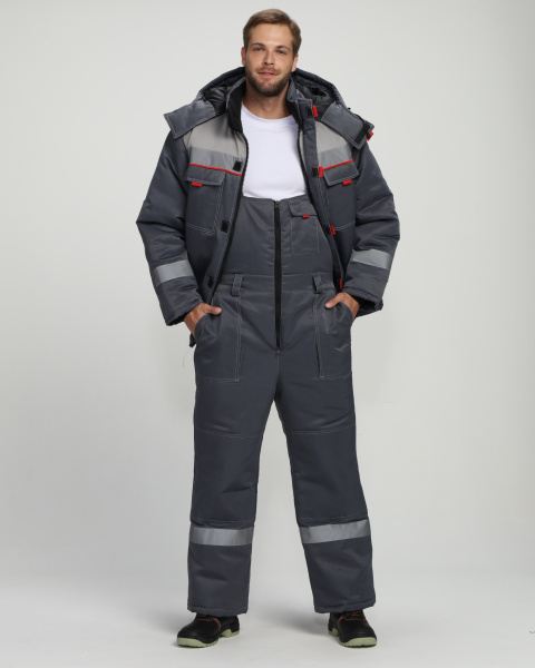 Костюм ФЛОФТ-2 NEW зимний с ПК (т.серый/св.серый)