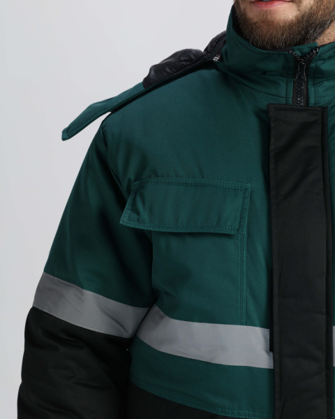 Костюм НОРДХАРД-2 СОП У. зимний с ПК (черный/т.зеленый)