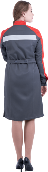 Халат РОУД женский (серый/красный)