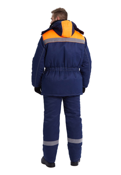 Костюм ВЬЮГА зимний с ПК (т.синий/оранжевый)