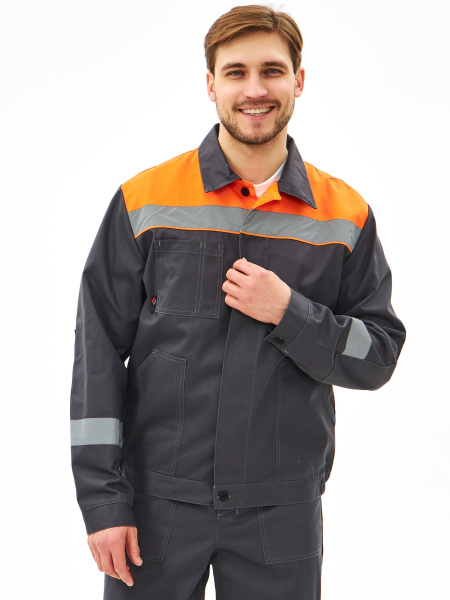 Костюм ЛИПЕЦК-1 СОП CH с БР (т.серый/оранжевый)