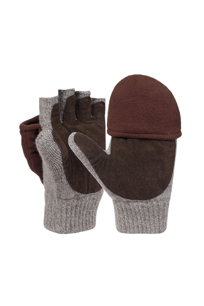 Рукавицы-трансформеры утепленные накладка из спилка