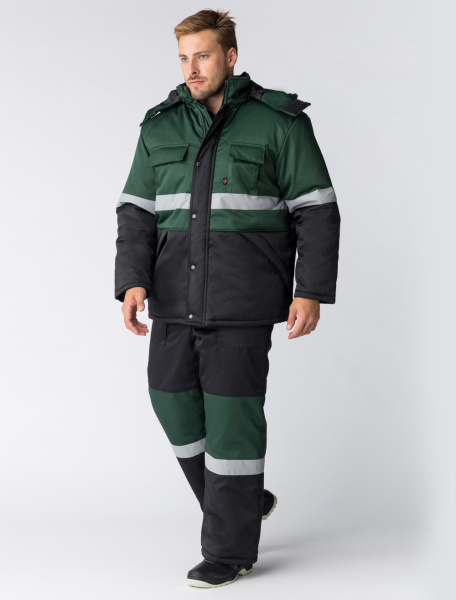 Костюм НОРДХАРД-2 зимний с ПК (черный/зеленый)