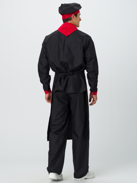 Костюм повара СУ-ШЕФ (черный/красный)