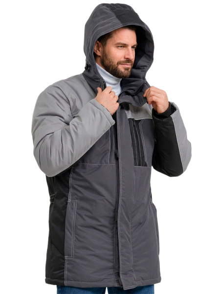 Куртка RONTA KR615 MEMBRANE зимняя (т.серый/черный/св.серый)