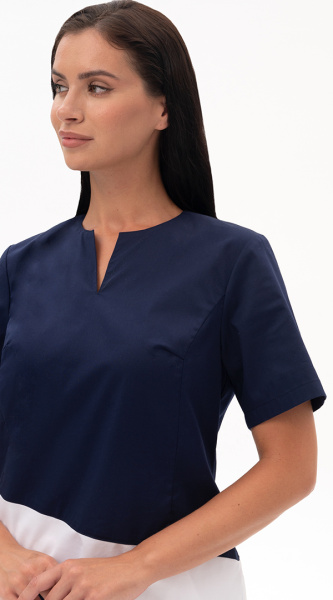 Блуза ЛИНА женская (синий/белый)