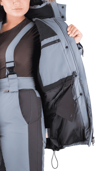 Брюки ХАЙ-ТЕК женские зимние (серый/черный)