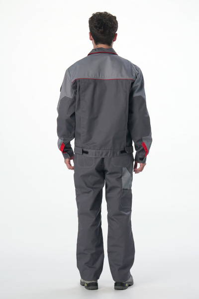 Костюм СОЮЗ-ПРОФЕССИОНАЛ-2 с ПК (т.серый/св.серый/красный)