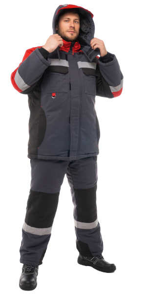 Костюм ФОРМУЛА зимний с СОП (т.серый/красный)
