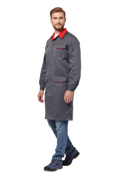 Халат СТРАЙК (серый/красный)