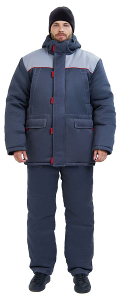 Костюм СТАНДАРТ зимний с ПК (т.серый/св.серый)