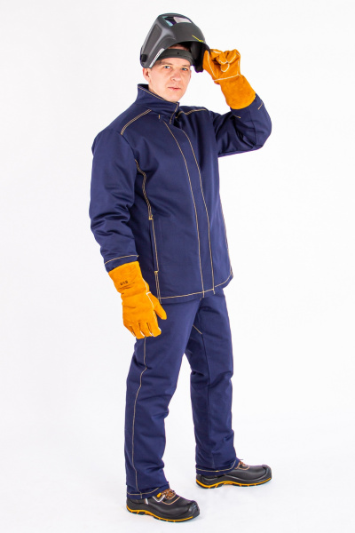 Костюм сварщика ВОЛАТ-У с БР утепленный 1 класс (синий)