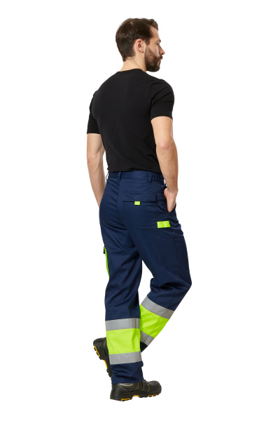 Костюм ИЛИОН сигнальный с БР (желтый/т.синий)