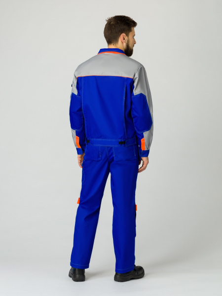 Костюм СОЮЗ-ПРОФЕССИОНАЛ-2 с ПК (васильковый/св.серый/оранжевый)