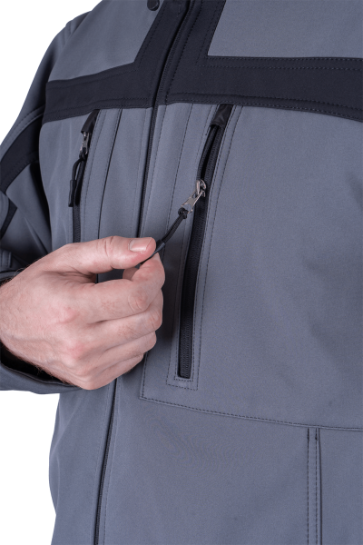 Куртка СОФТШЕЛЛ (серый/черный)
