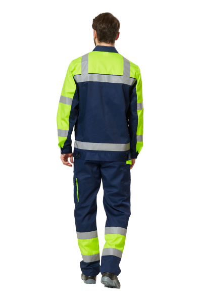 Костюм ИЛИОН сигнальный с БР (желтый/т.синий)