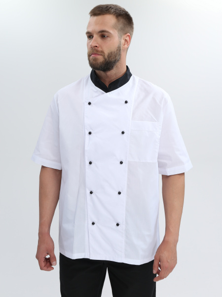 Костюм повара ШОКОЛАД с коротким рукавом (черный/белый)