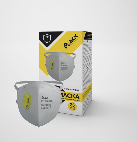 Респиратор DSK 5500 HK складной с клапаном FFP1