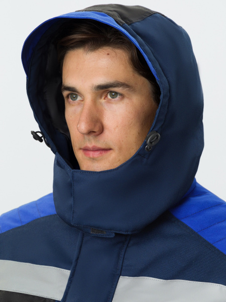 Костюм ВЕКТРОН-2 СОП зимний с ПК (т.синий/черный/васильковый)