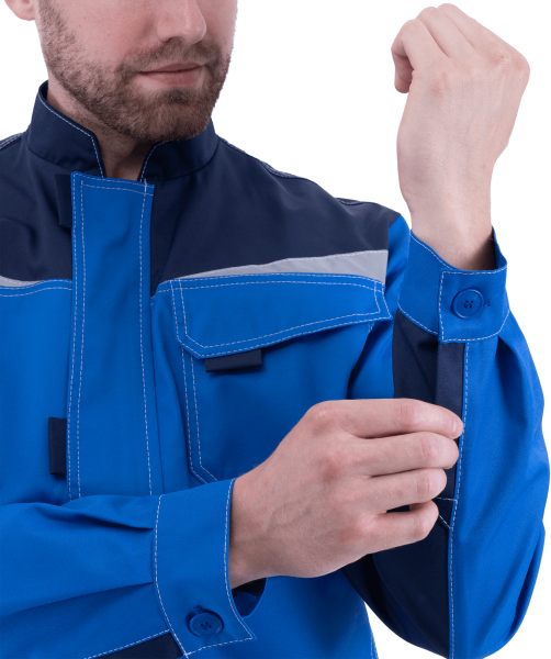 Костюм КМ-10 ЛЮКС летний с ПК (василек/т.синий)