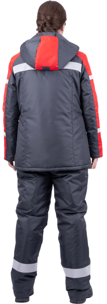 Костюм РОУД женский зимний с ПК (т.серый/красный)