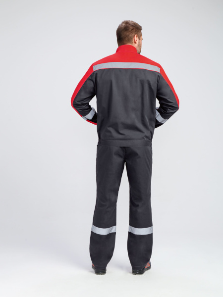 Костюм БРИГОТЕК-1 СОП с БР (т.серый/красный)