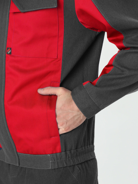 Костюм ВИРАЖ-1 IMP с БР (т.серый/красный)