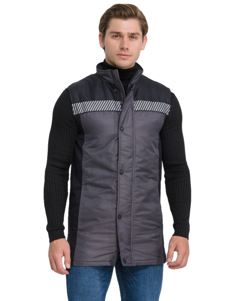 Жилет RONTA JT3085 зимний (т.серый/черный)