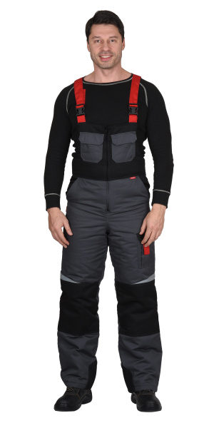 Костюм СИРИУС-ФАВОРИТ-МЕГА зимний с ПК (серый/черный/красный)