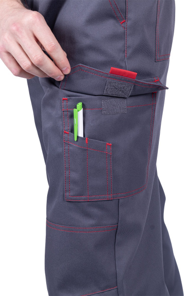 Полукомбинезон ХАЙ-ТЕК SAFETY (серый/красный)