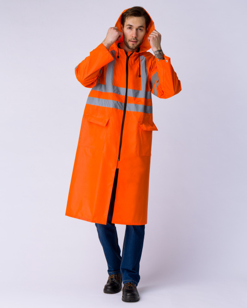 Плащ влагозащитный сигнальный СОП (оранжевый)
