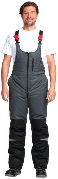 Костюм КМ-10 ЛЮКС зимний c ПК (серый/красный)