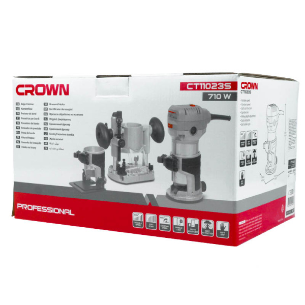 Фрезер кромочный CROWN CT11023S 710Вт раб.ход 20мм 33000об/мин