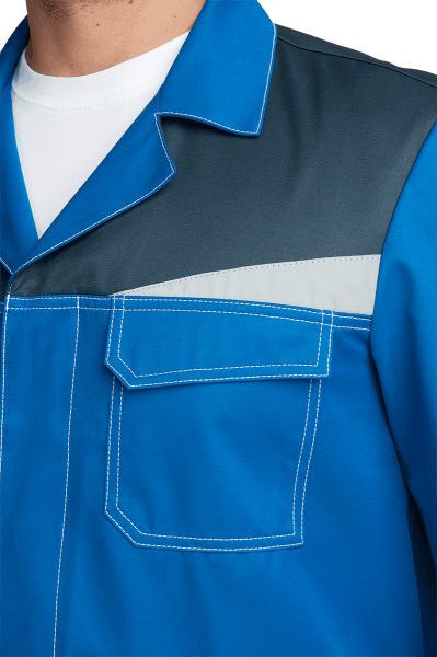 Халат КМ-10 ЛЮКС (василек/т.синий)