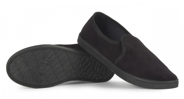 Тапочки вельветовые ПВХ (черный)