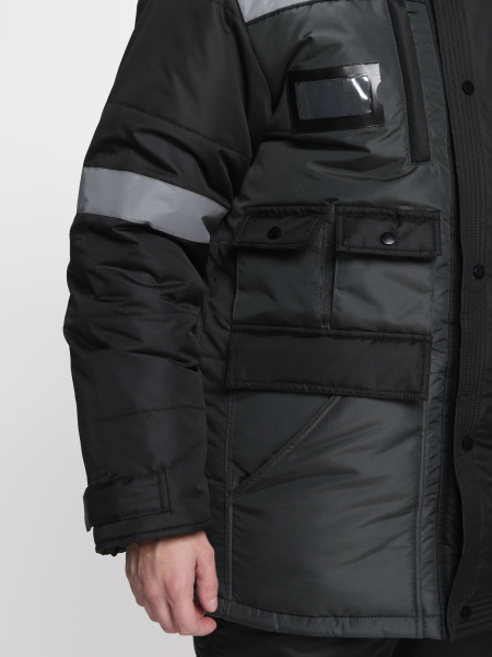 Костюм БЕРКОРТ-2 СОП К. зимний с ПК (черный/т.серый)