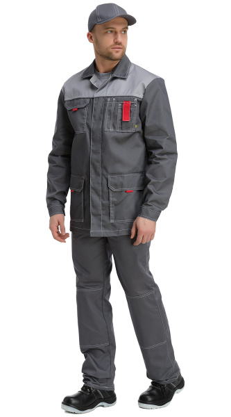 Куртка RONTA KR3090 (т.серый/св.серый/красный)