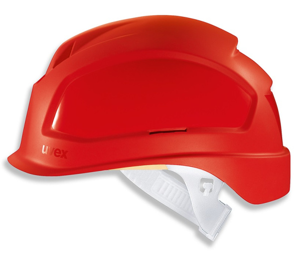 Каска защитная UVEX ФЕОС E-S с укороченным козырьком (красный)